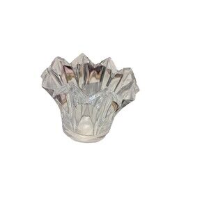 Mikasa Skyline Votive Candle Holder Clear Heavy Lead Crystal Czech Republic NEW